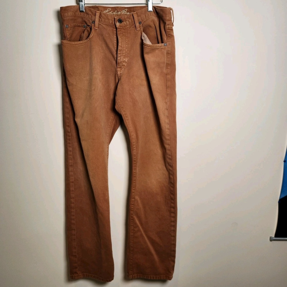 Eddie‎ Bauer Men Vintage Jeans 33x34 Actual 33x32.5 Brown Cotton Denim Straight
